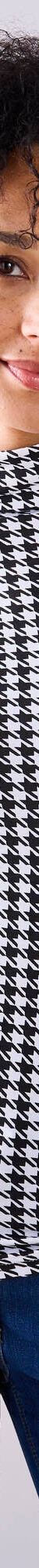 Sous-pull col montant imprimé pied-de-poule, stretch (noir / blanc) Sous-pull col montant imprimé pied-de-poule, stretch (noir / blanc)